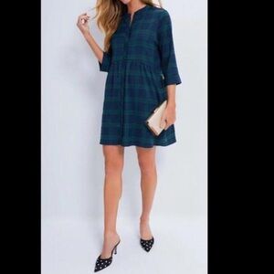 NWT size L Tuckernuck Blackwatch Plaid Royal Shirt Dress new